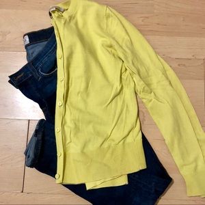 LOFT Basic Yellow Cardigan